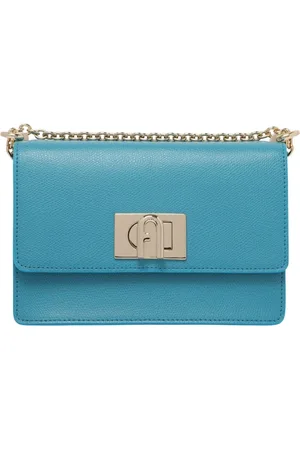 Furla Taske, Dame, Blå, ONE SIZE, Uld, Turkis Skuldertaske med Kæderem