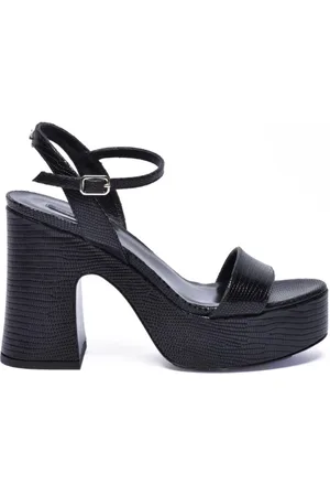 Patrizia Pepe Sko, Dame, Sort, 37 EU, Læder, Læder Sandal med 11cm Hæl