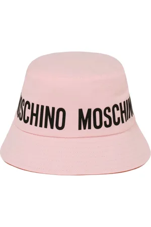 Moschino Tilbehør, Herre, Lyserød, 50 CM, Bomuld, Lyserød børne spandehat med logo