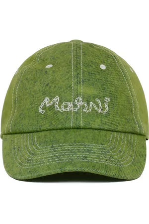 Marni Tilbehør, Dame, Grøn, L, Denim, Kiwi Denim Hat