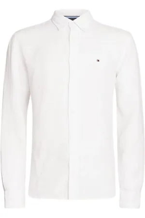 Tommy Hilfiger Skjorte, Herre, Hvid, L, Pigmentfarvet ensfarvet skjorte