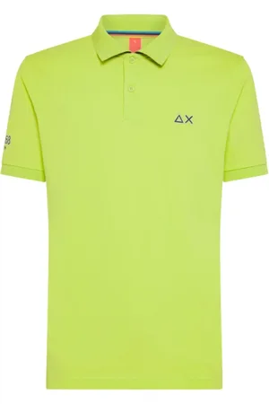 sun68 Top, Herre, Grøn, XL, Bomuld, Gul Bomuld Kortærmet Poloshirt
