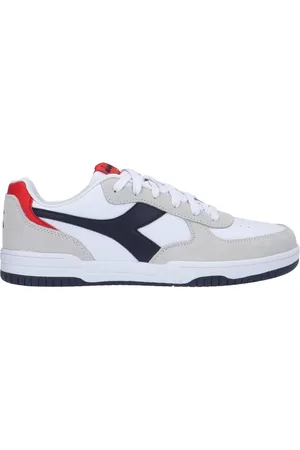 Diadora Sko, Herre, Flerfarvet, 45 EU, Lav Raptor Sneakers Hvid/Blå/Rød Klassisk