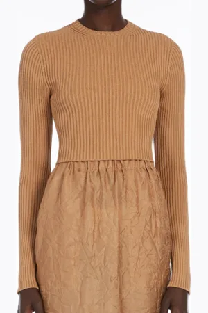 Max Mara Strik, Dame, , S, Ribstrik Crew-Neck Jumper