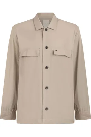 Calvin Klein Jakke, Herre, Brun, L, Boxy Twill Skjorte