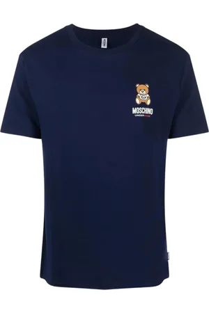 Moschino Top, Herre, Blå, XS, Teddy Bear Print Navy T-shirt