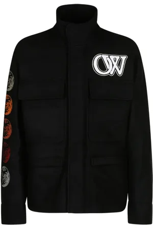OFF-WHITE Jakke, Herre, Sort, L, Uld, Sort Fase Varsity Jakke