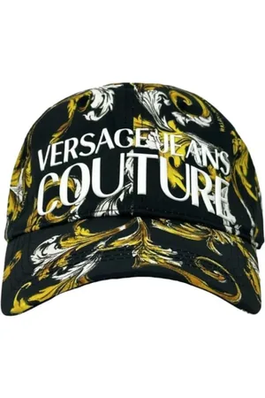 VERSACE Tilbehør, unisex, Flerfarvet, ONE SIZE, Bomuld, Sort Baseball Cap Skåret i Midten