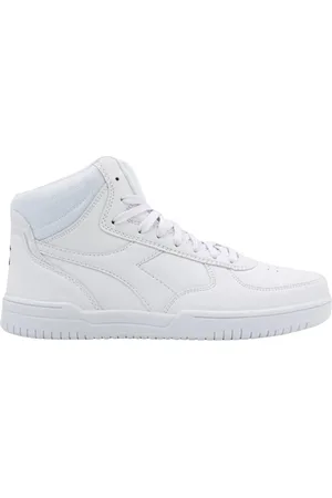 Diadora Sko, Herre, Hvid, 44 EU, Læder, Hvide Syntetiske Læder Mid-Top Sneakers