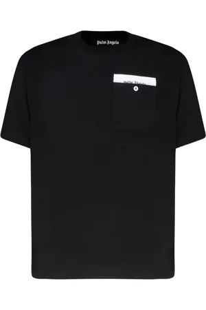 Palm Angels Top, Herre, Sort, S, Bomuld, Logo Tape T-shirt Sort Bomuld