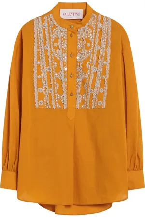 VALENTINO GARAVANI Bluser & Skjorter, Dame, Gul, S, Langærmet skjorte