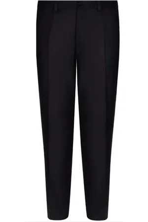 Dolce & Gabbana Bukser, Herre, Sort, 2XL, Uld, Navy Blue Bukser med Bæltestropper
