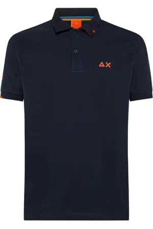 sun68 Top, Herre, Blå, L, Bomuld, Blå Bomuld Logo Strand Polo
