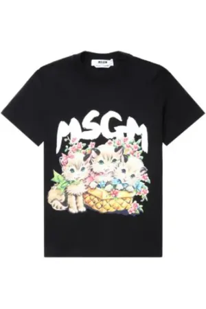 Msgm Top, Dame, Sort, S, Sorte T-shirts og Polos