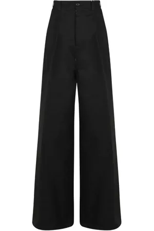 Maison Margiela Bukser, Dame, Sort, XS, Bomuld, Sorte Brede Benbukser