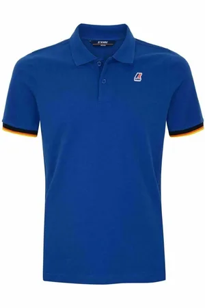 K-Way Top, Herre, Blå, S, Bomuld, Kontrast Slim Fit Kortærmet Polo