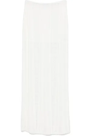 CHARO RUIZ IBIZA Nederdel, Dame, Hvid, M, Hvid Blonde Overlay Nederdel