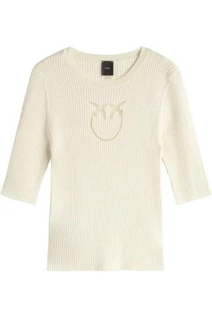 Pinko Strik, Dame, Hvid, S, Bomuld, Kyst Sophistication Sweater