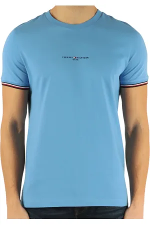 Tommy Hilfiger Top, Herre, Blå, 2XL, Uld, Stilfulde T-shirts og Polos