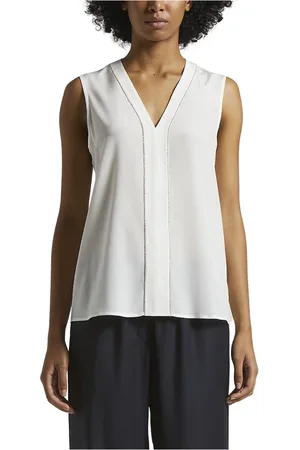 PESERICO SIGN Top, Dame, Hvid, XS, Silke crepe de chine top