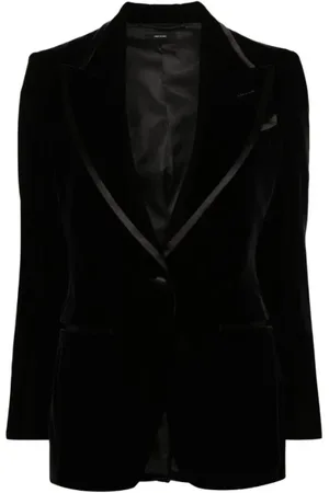 Tom Ford Jakke, Dame, Sort, M, Fløjl Smokingjakke Sort