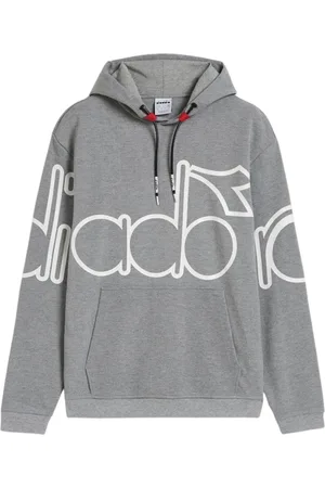 Diadora Sweathshirts & Hoodies, Herre, Grå, M, Polyester, Urbanitet Polyester Grå Hættetrøje