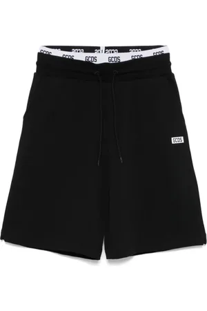 GCDS Shorts, Herre, Sort, L, Bomuld, Essentiel Bermuda Shorts med elastisk talje og logo
