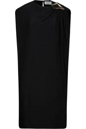 Lanvin Kjole, Dame, Sort, 2XS, Sort Ringdetalje Midi Kjole