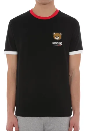 Moschino Top, Herre, Sort, XL, Bomuld, Stræk Jersey Logo Underbear Sort Bomuld