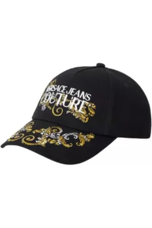 VERSACE Tilbehør, unisex, Sort, ONE SIZE, Bomuld, Broderet Unisex Baseball Cap med Spænde