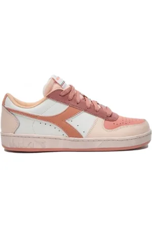 Diadora Sko, Dame, , 36 EU, Læder, Rød Læder Lav Top Basketball Sneakers