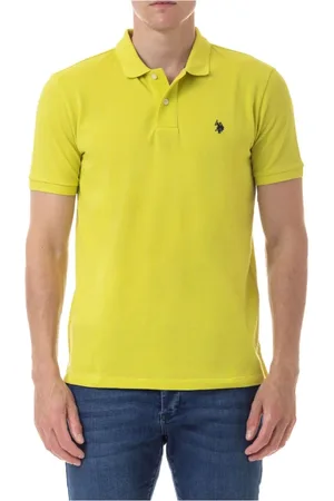 U.S. Polo Assn. Top, Herre, Gul, XL, Bomuld, Kortærmet Polo Skjorte Gul