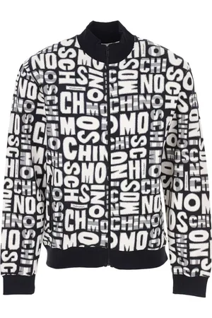 Moschino Jakke, Herre, Sort, XL, Bomuld, Fantasy Print Bomuldssweatshirt Sort