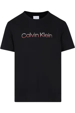 Calvin Klein Top, Herre, Sort, XL, Bomuld, Sort Logo Print T-Shirt