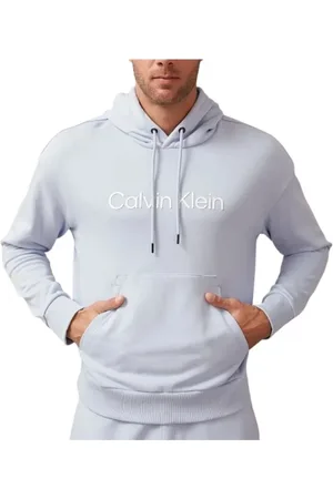 Calvin Klein Sweathshirts & Hoodies, Herre, Blå, L, Uld, Stilfulde Frakker Samling