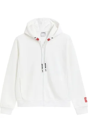Diadora Sweathshirts & Hoodies, Dame, Hvid, XL, Polyester, Urbanity Grafisk Stil Sport Hoodie Hvid