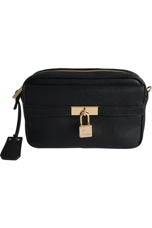 Fracomina Taske, Dame, Sort, ONE SIZE, Uld, Læder Skuldertaske Sort