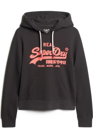 Superdry Sweathshirts & Hoodies, Dame, Sort, L, Bomuld, Neon Grafisk Bomuldshættetrøje i Sort