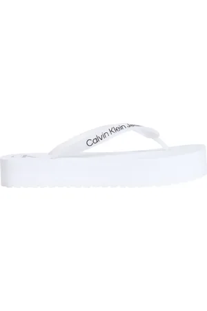 Calvin Klein Sko, Dame, Hvid, 38 EU, Hvide Flatform Flip Flops