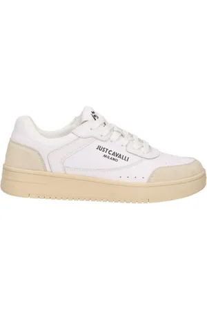 Roberto Cavalli Sko, Herre, Hvid, 44 EU, Læder, Hvide lædersneakers Forår/Sommer 2025