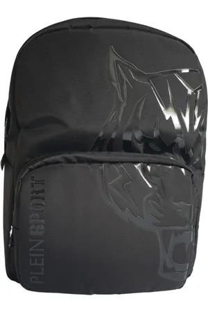 Philipp Plein Taske, Herre, Sort, ONE SIZE, Uld, Sort Nylon Rygsæk med Guld Emblem
