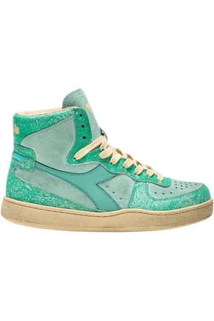 Diadora Sko, Dame, Grøn, 38 EU, Læder, Vintage High-Top Grøn Læder Sneakers