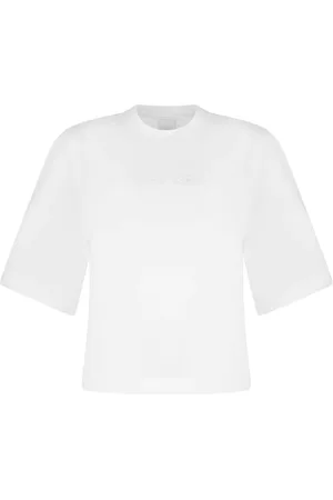 Pinko Top, Dame, Hvid, S, Bomuld, Hvid Logo Broderet T-shirt