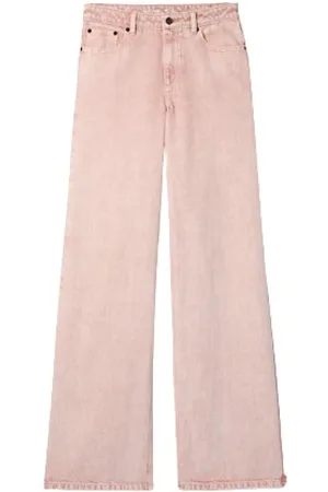 Michael Kors Jeans, Dame, Lyserød, M, Denim, Rosa Wide Leg Denim Jeans