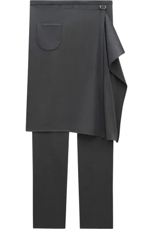 Courrèges Bukser, Dame, Sort, XS, Uld, Skræddersyet Uld Overskirt Bukser Stålgrå