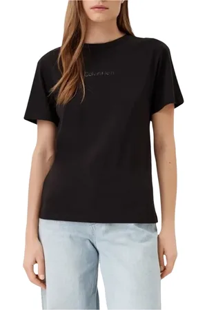 Calvin Klein Top, Dame, Sort, S, Bomuld, Grafisk Tee Sort Bomuld