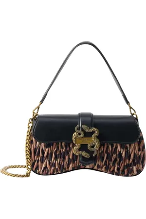 Roberto Cavalli Taske, Dame, Sort, ONE SIZE, Uld, Ikonisk Slange Stil Skuldertaske