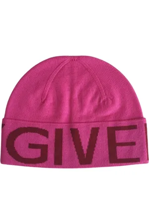 Givenchy Tilbehør, Dame, Lyserød, ONE SIZE, Uld, Lilla Merinould Jacquard Beanie