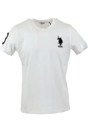 U.S. Polo Assn. Top, Herre, Hvid, XL, Bomuld, Broderet Bomulds T-shirt Hvid Mænd