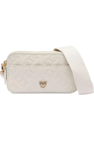 Pinko Taske, Dame, Hvid, ONE SIZE, Læder, Hvid Cross Body Kamerataske